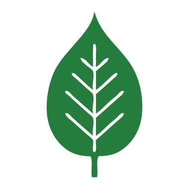 düz renk retro karikatür yeşil yaprak