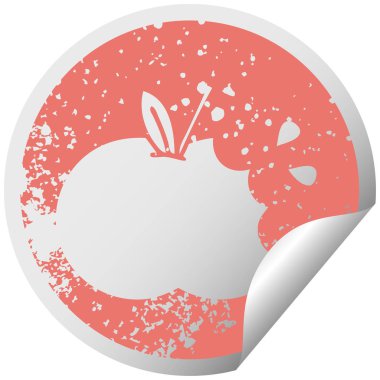 sıkıntılı dairesel peeling etiket sembolü bir sulu elma