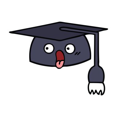 sevimli çizgi mezuniyet şapka