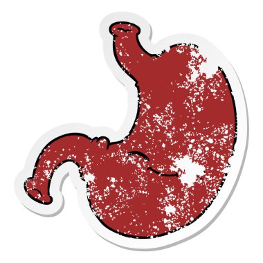 bir çizgi film mide sıkıntılı etiket