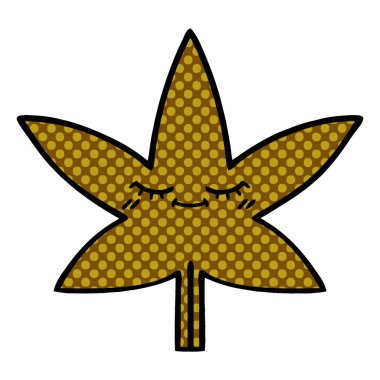 çizgi roman tarzı karikatür bir sonbahar yaprak