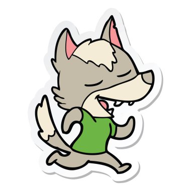 etiket kurt gülüyor çalıştıran bir karikatür