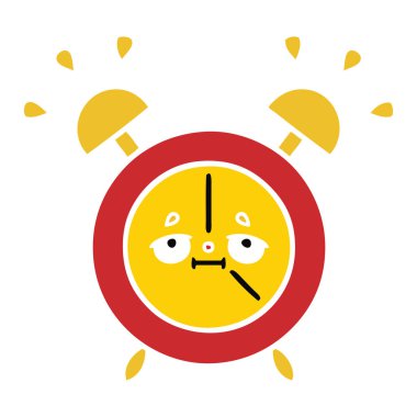 düz renk retro karikatür çalar saat