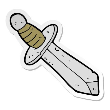 etiket bir karikatür kılıç