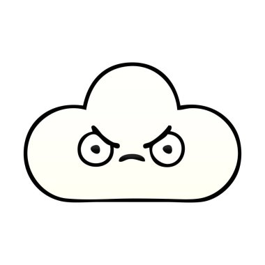 Beyaz bir bulut degrade gölgeli karikatür