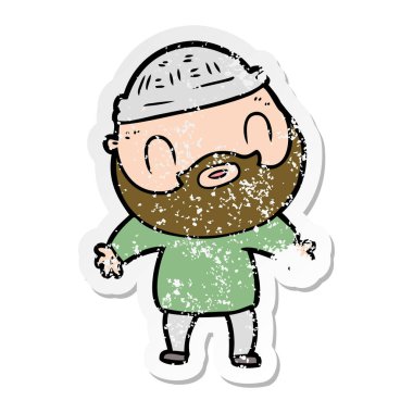 bir karikatür sıkıntılı etiket adam sakallı