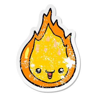 bir çizgi film alev sıkıntılı etiket