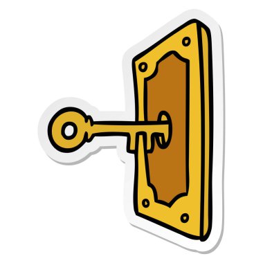 elle çizilmiş etiket karikatür doodle bir kapı kolu