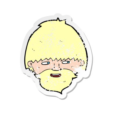 bir karikatür Retro sıkıntılı etiket adam sakallı