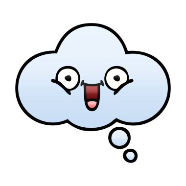 bir düşünce balonu degrade gölgeli karikatür