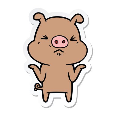 çizgi film kızgın domuz bir etiket