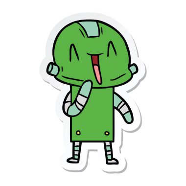 bir çizgi film robot Sticker
