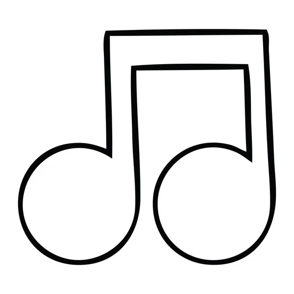 Γραμμικό Σχέδιο Σκίτσο Μια Μουσική Νότα — Διανυσματικό Αρχείο