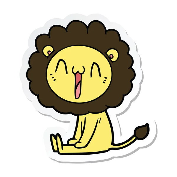 Nálepka rádi karikatury lva — Stockový vektor