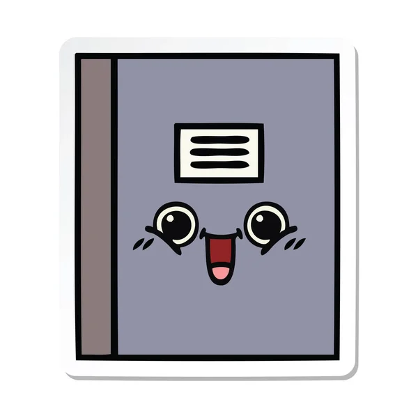 Sticker of a cute cartoon notebook — Stock Vector