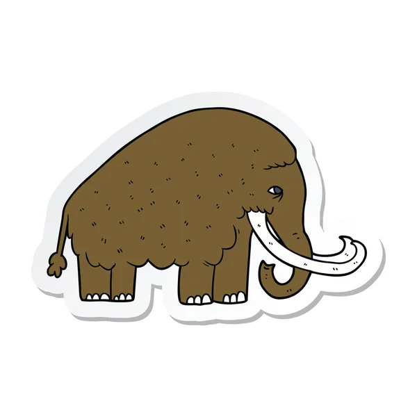 Sticker of a cartoon mammoth — Stock Vector