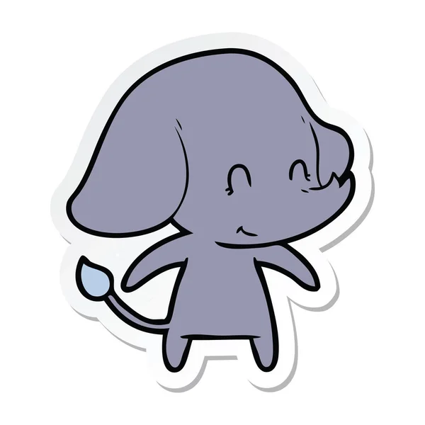 Sticker van een leuke cartoon-olifant — Stockvector