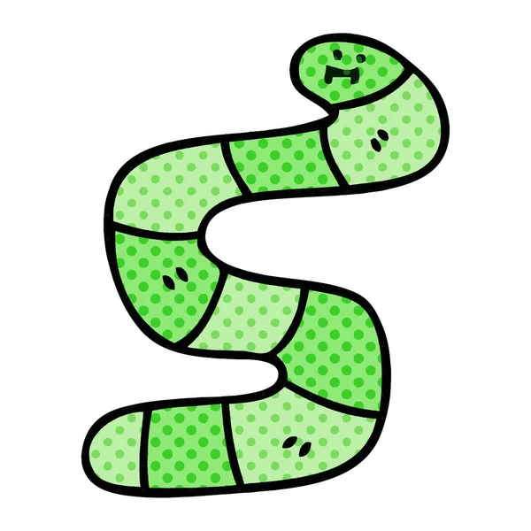 Peculiar cómic estilo serpiente de dibujos animados — Vector de stock