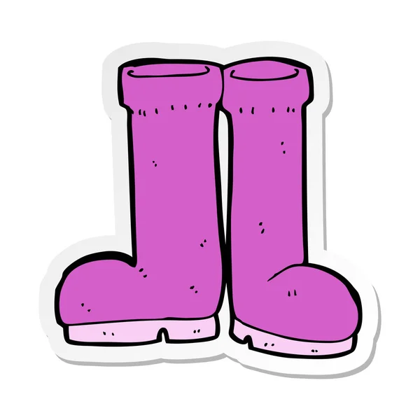 Sticker Van Een Cartoon Rubberen Laarzen — Stockvector