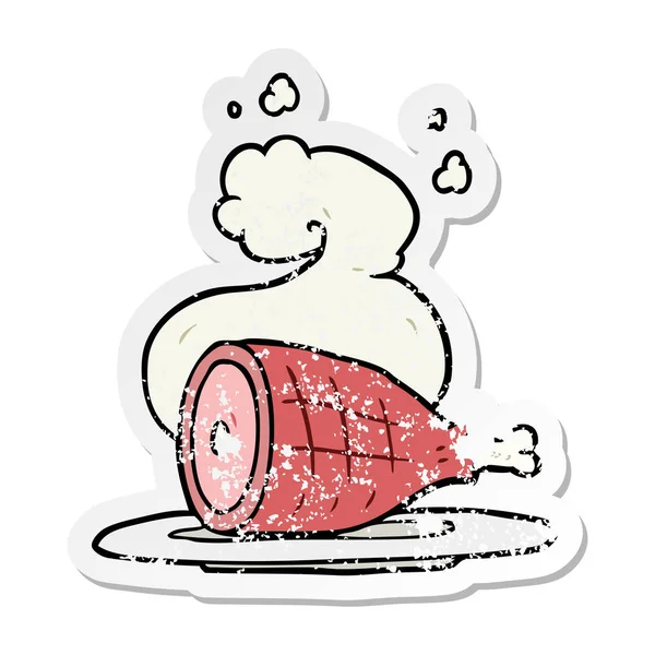 Наклейка на мясо, приготовленное из мультфильма — стоковый вектор