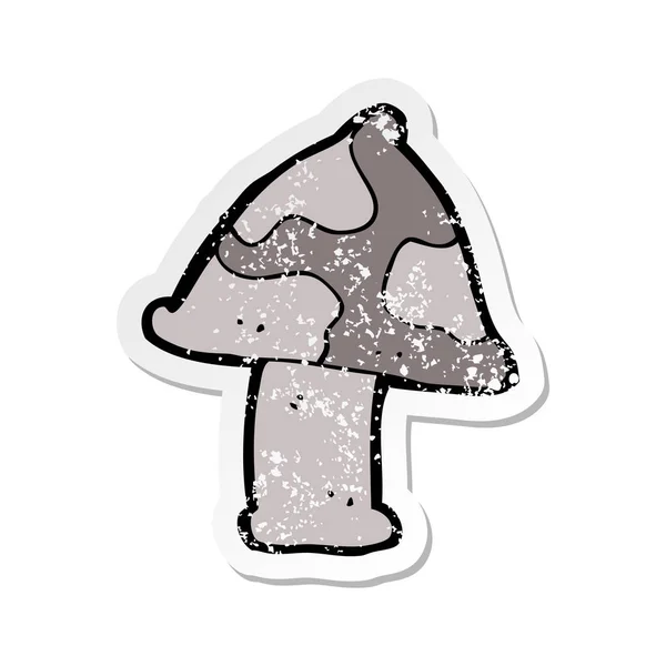 Retro distressed sticker of a cartoon toadstool — Stock Vector