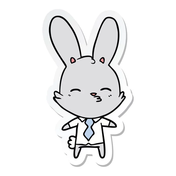 Autocollant Curieux Lapin Dessin Animé — Image vectorielle