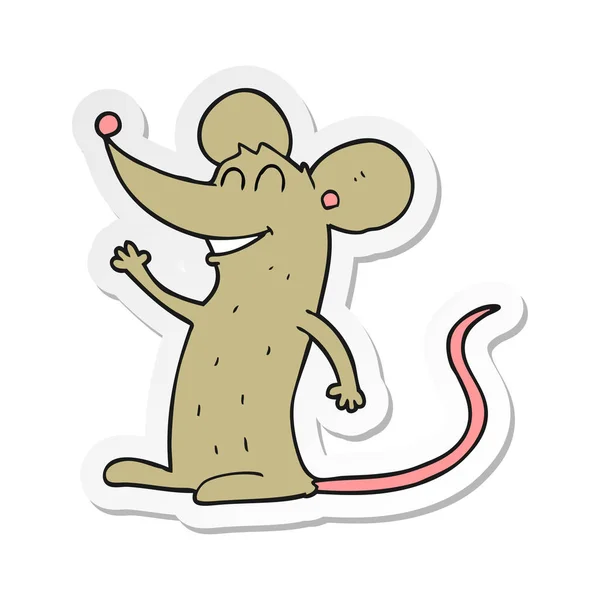 Αυτοκόλλητο από ένα ποντίκι καρτούν — Διανυσματικό Αρχείο