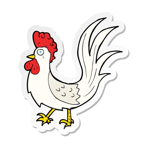 Pegatina de un gallo de dibujos animados — Vector de stock