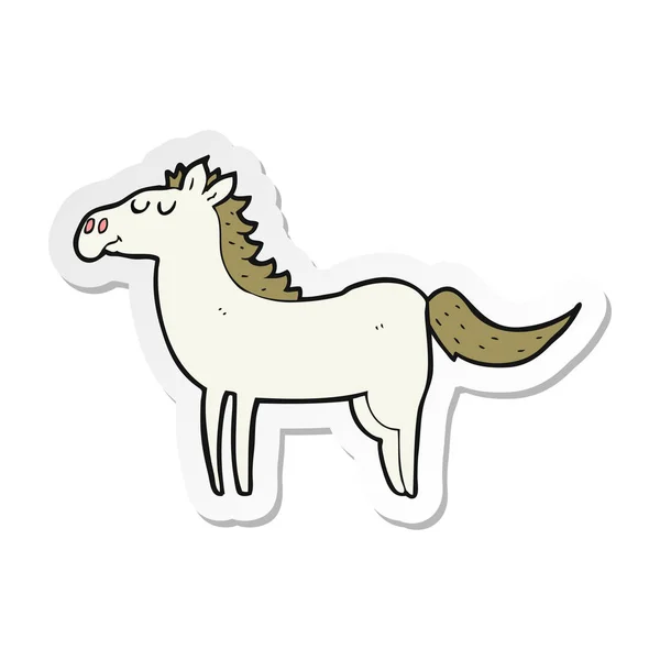 Etiqueta de um cavalo de desenho animado — Vetor de Stock