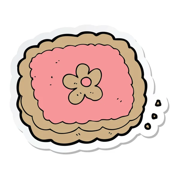 Pegatina Una Galleta Dibujos Animados — Vector de stock