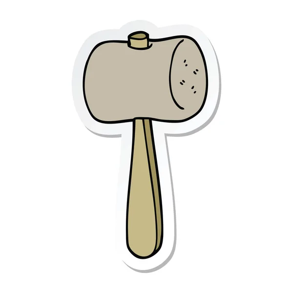 Sticker van een cartoon hamer — Stockvector