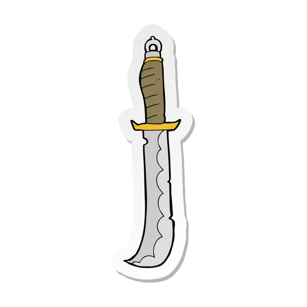 Aufkleber eines Cartoon-Schwertes — Stockvektor