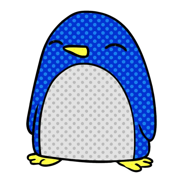 Sevimli penguen karikatür doodle — Stok Vektör