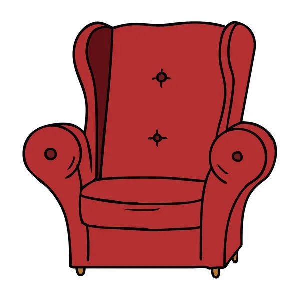 Handgezeichnetes Cartoon Doodle Eines Alten Sessels — Stockvektor