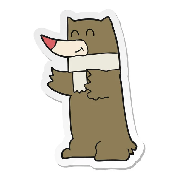 Nálepka medvěd, kreslený — Stockový vektor