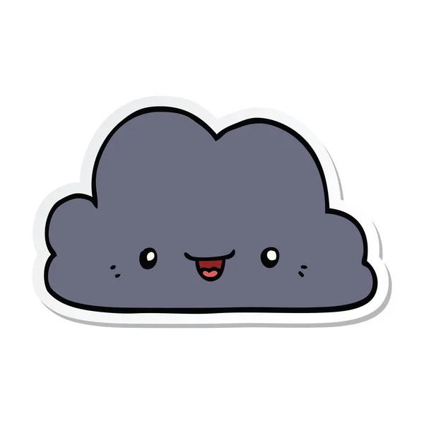 Sticker of a cute cartoon cloud — Stock Vector