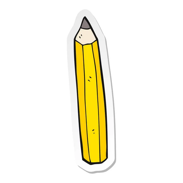 Sticker of a cartoon pencil — Stock Vector
