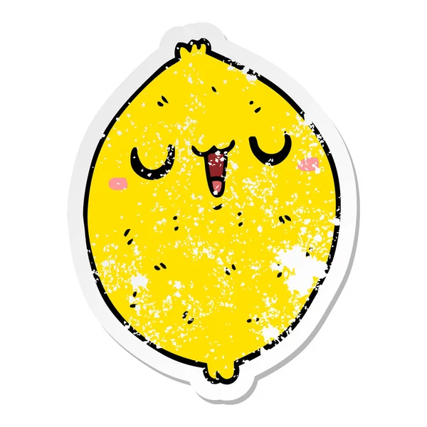 一个卡通快乐柠檬的苦恼贴纸 — 图库矢量图片