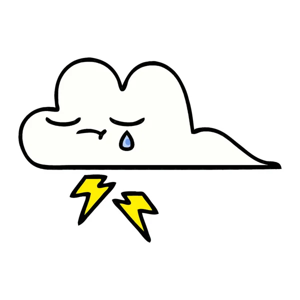 雷の雲の漫画のスタイルの漫画 — ストックベクタ