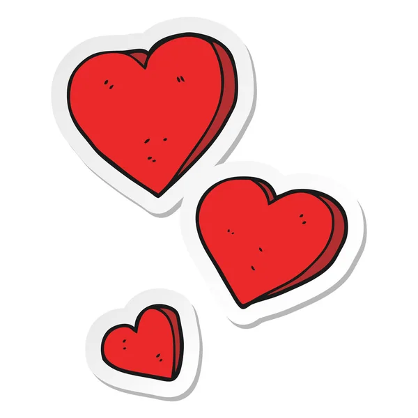 Sticker of a cartoon hearts — Stock Vector