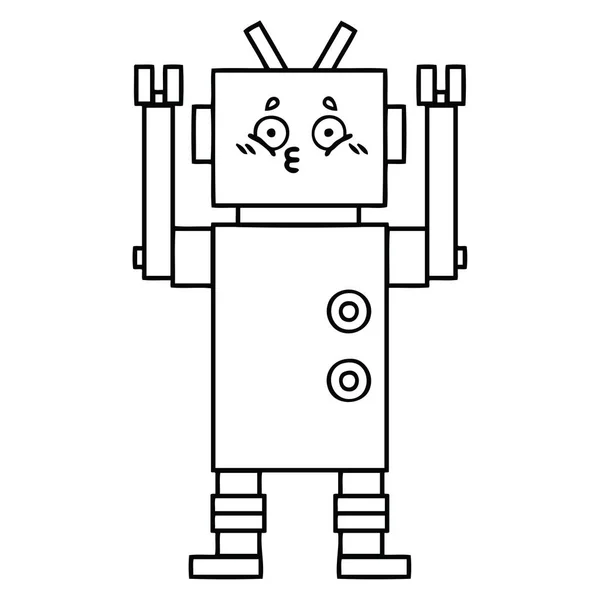 Rysowanie linii kreskówka robota — Wektor stockowy