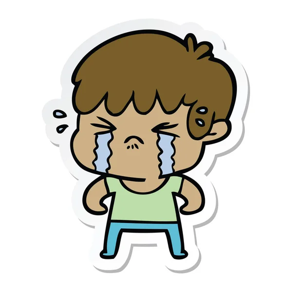 Naklejki cartoon chłopca płacz — Wektor stockowy