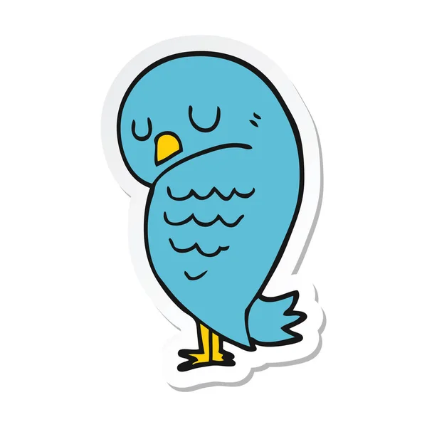 Sticker of a cartoon bird — Stock Vector