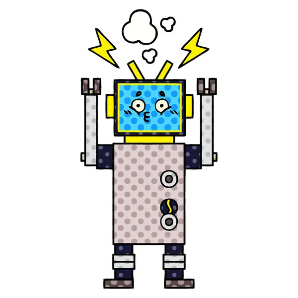Comic-Comic-Roboter — Stockvektor