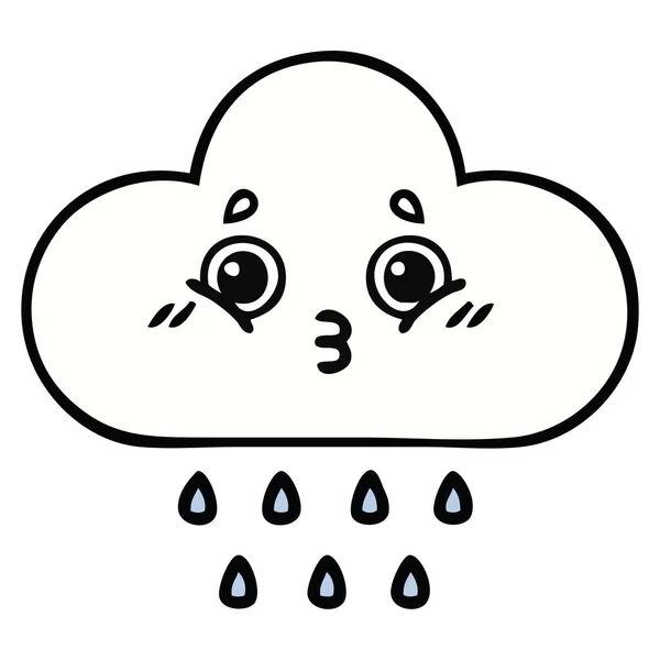 Cute cartoon rain cloud — Stock Vector