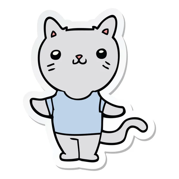 Pegatina de un gato de dibujos animados — Vector de stock