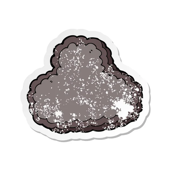 Autocollant en détresse rétro d'un nuage de pluie dessin animé — Image vectorielle