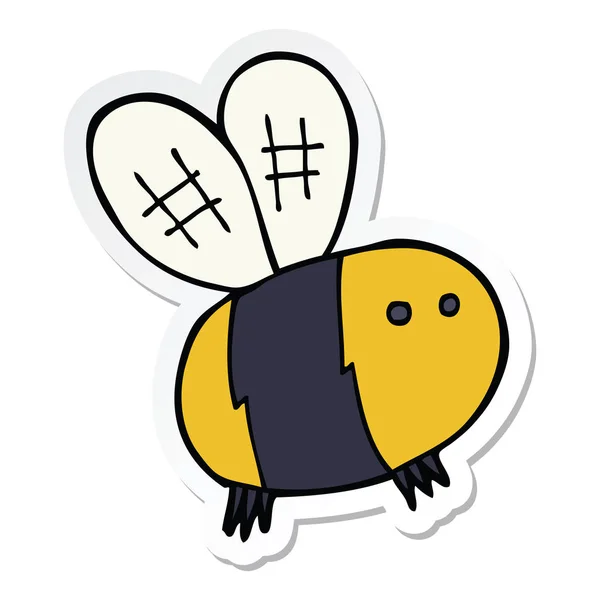 Autocollant d'une abeille de dessin animé — Image vectorielle