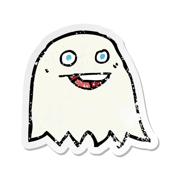 Retro Distressed Sticker Cartoon Ghost — Stock Vector