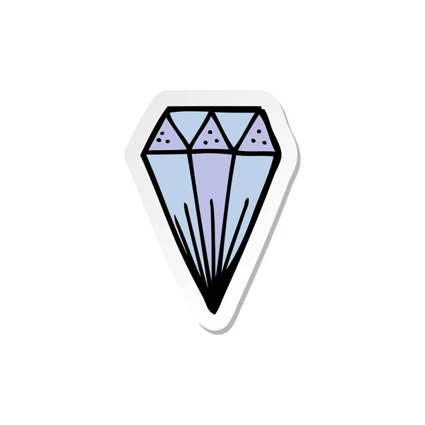 Pegatina de un símbolo de diamante de dibujos animados — Vector de stock